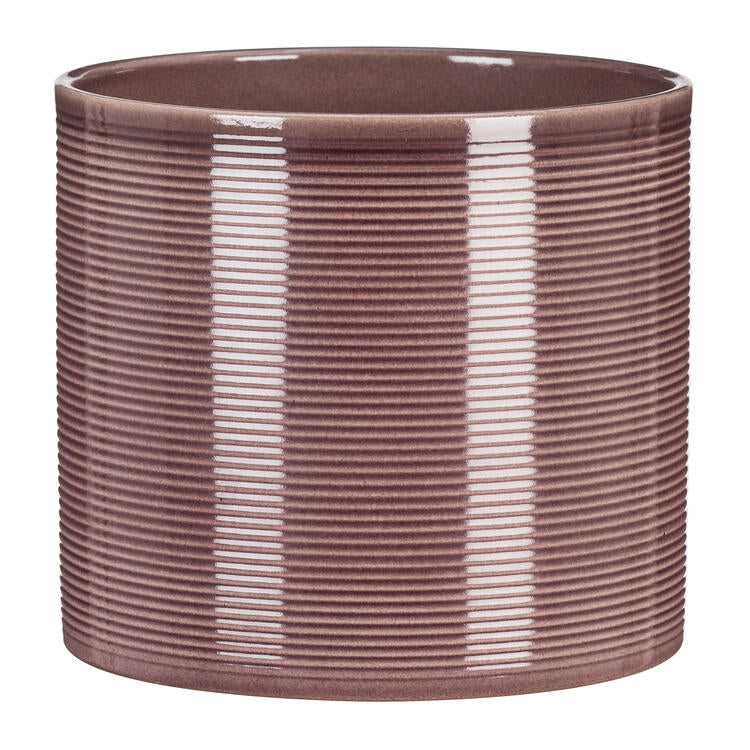 Cache-pot en céramique Cylindre Aubergine 16cm