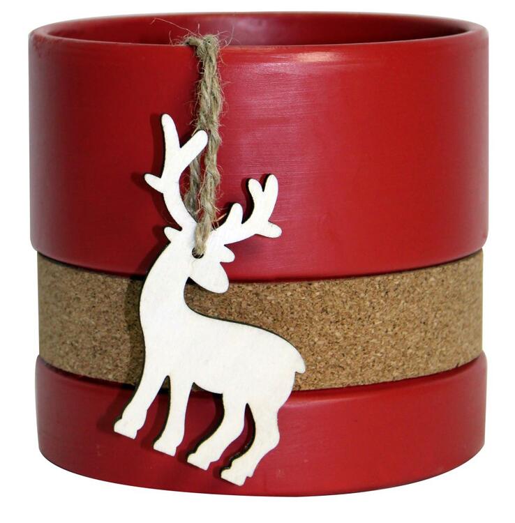 Cache-pot en céramique Aaron rouge 4''