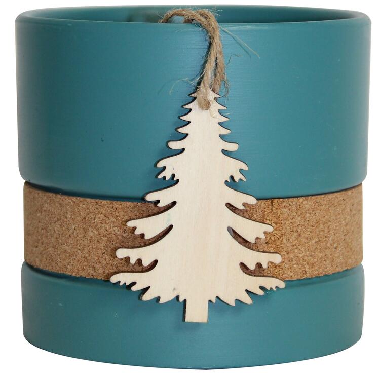 Cache-pot en céramique Aaron vert 4''