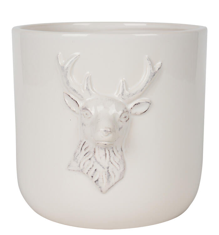 Cache-pot en céramique Lars Renne blanc 5''