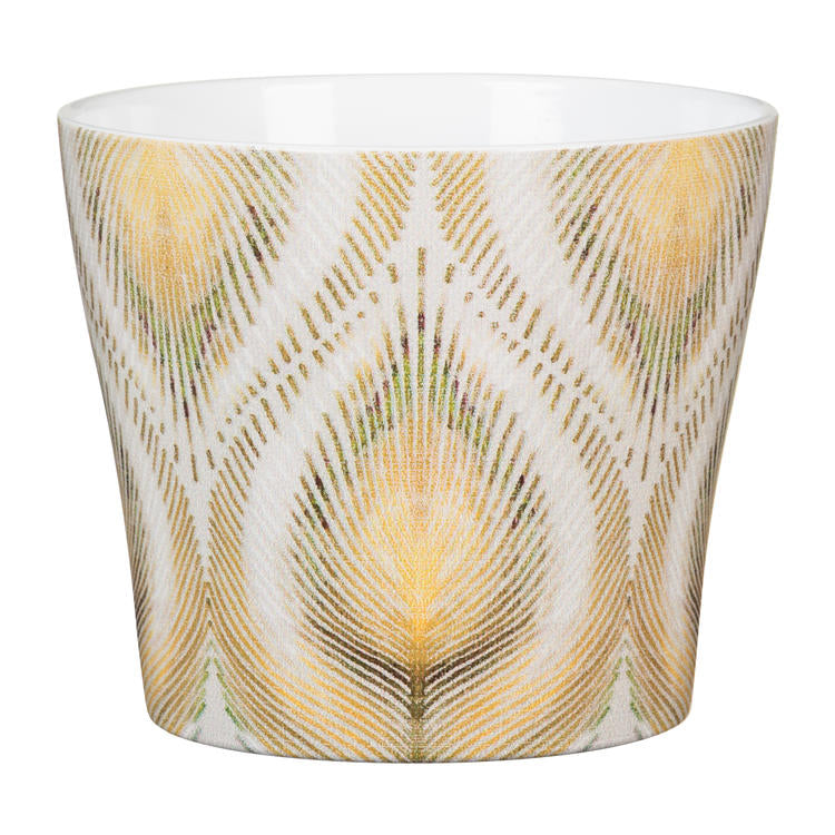 Cache-pot en céramique Paon Jaune 5''